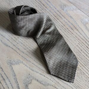 Van Heusen Geometric Brown Gold Tie